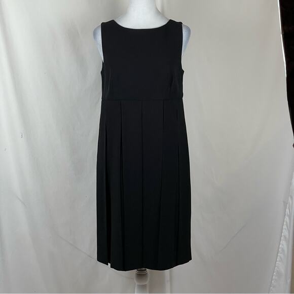 CAbi Black Detached Pleated Office To Date Night Neutral Dress NWOT Size 8 - Picture 2 of 11